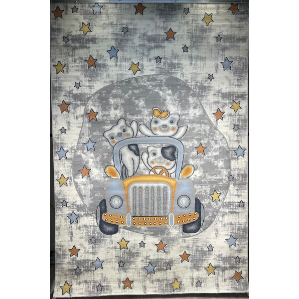 سجاد تركي اطفال كيدز 52644B اللون ابيض رصاصي فاتح مقاس 120*170