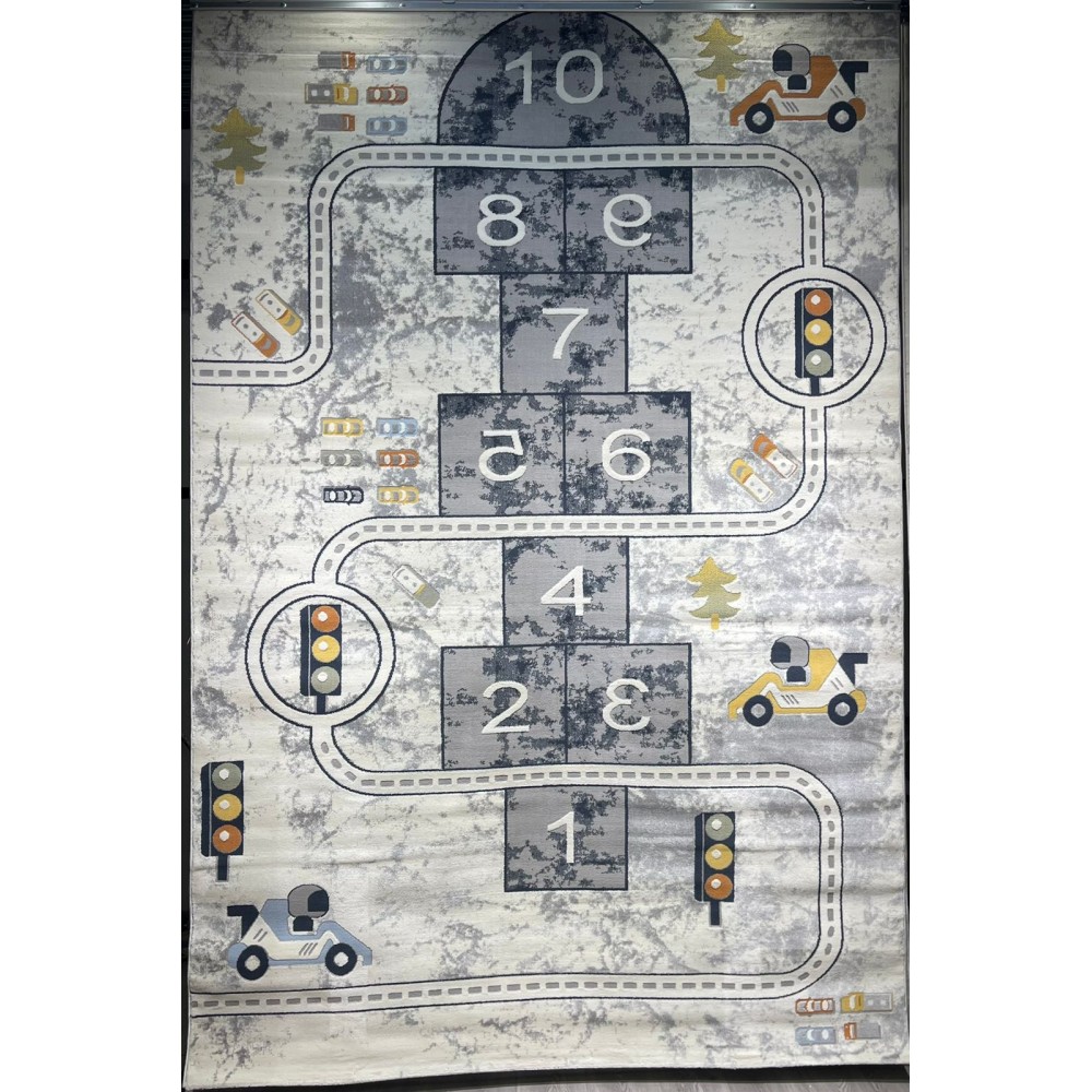 سجاد تركي اطفال كيدز 52645A اللون ابيض رصاصي فاتح مقاس 80*150 سجاد تركي اطفال كيدز 52645A اللون ابيض رصاصي فاتح مقاس 80*150