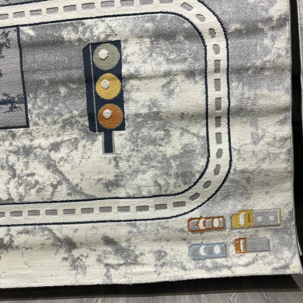 سجاد تركي اطفال كيدز 52645A اللون ابيض رصاصي فاتح مقاس 80*150 سجاد تركي اطفال كيدز 52645A اللون ابيض رصاصي فاتح مقاس 80*150