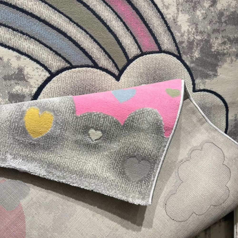 سجاد تركي اطفال كيدز 52659A اللون زهري ابيض مقاس 80*150 سجاد تركي اطفال كيدز 52659A اللون زهري ابيض مقاس 80*150