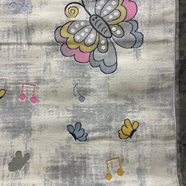 سجاد تركي اطفال كيدز 52661A اللون زهري ابيض مقاس 120*170