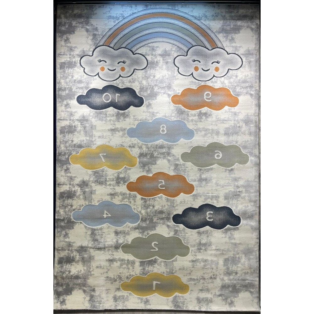 سجاد تركي اطفال كيدز 40679A اللون ابيض رصاصي فاتح مقاس 80*150 سجاد تركي اطفال كيدز 40679A اللون ابيض رصاصي فاتح مقاس 80*150