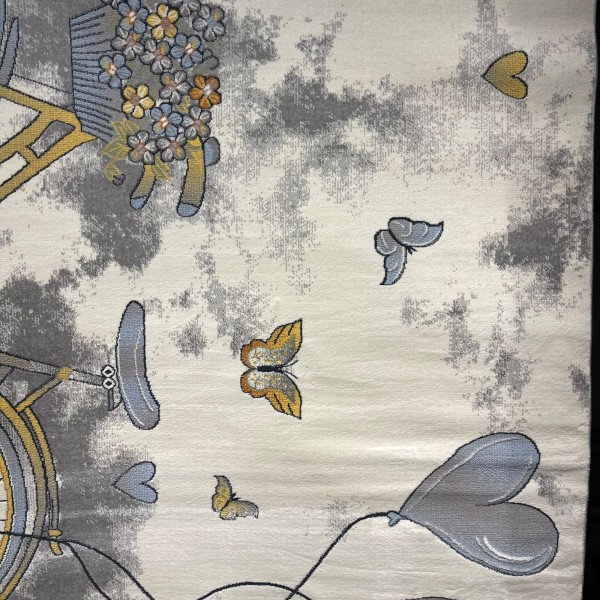 سجاد تركي اطفال كيدز 40682A اللون ابيض رصاصي فاتح مقاس 120*170