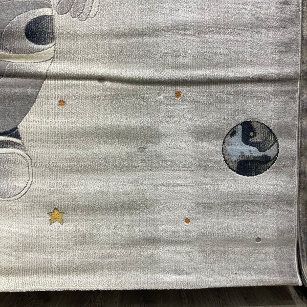 سجاد تركي اطفال كيدز 40683A اللون ابيض رصاصي فاتح مقاس 120*170