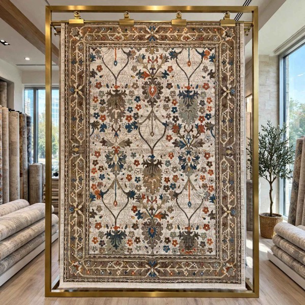 سجاد بوهيمي نوفكس تركي  H7475A كريم مقاس 400*500 سم