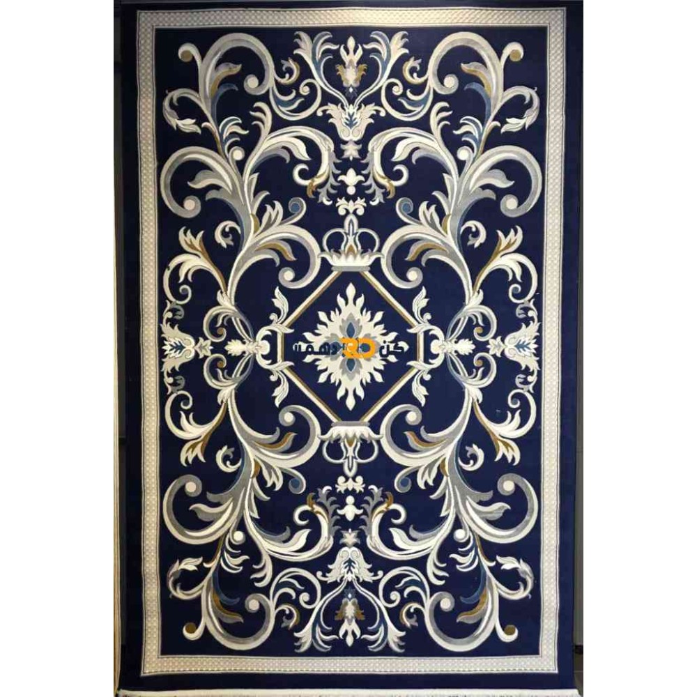 سجاد تركي الفاخر نقش فرنسي 40642A لون كحلي مقاس 300*400