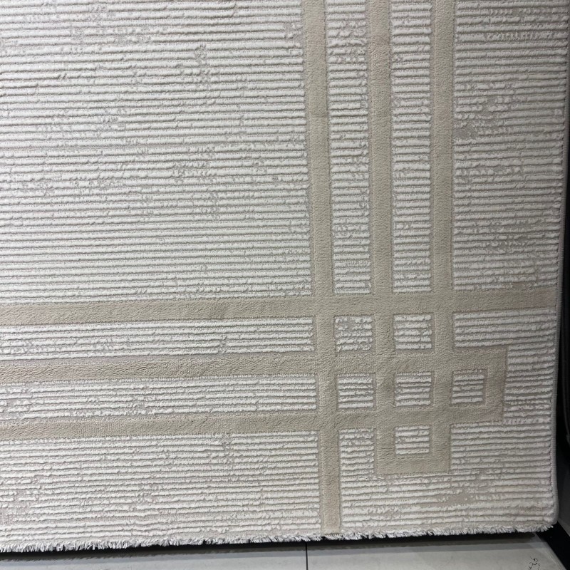 سجاد تركي اطار برواز 9134A بيج مقاس 100*300