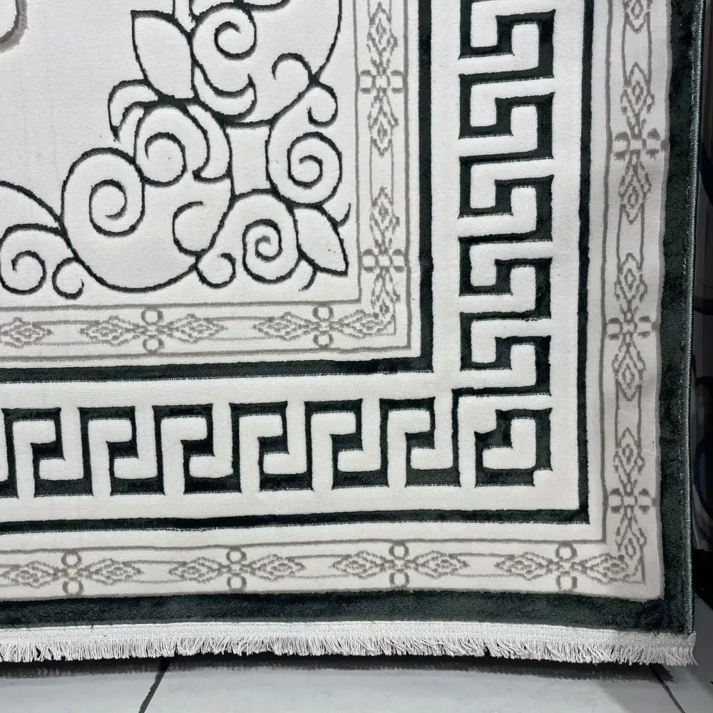 سجاد تركي هيلتون 9668A اخضر مقاس  100*300