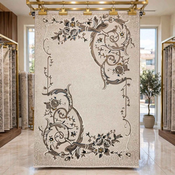 سجاد تركي هيلتون 9803A بيج مقاس 300*400