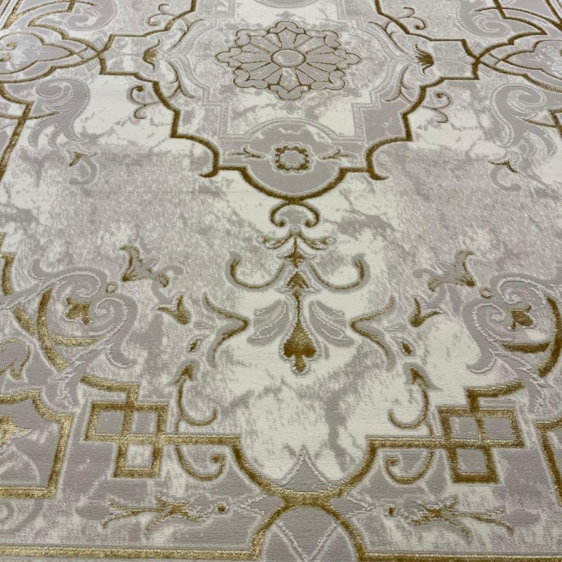 سجاد تركي خزامى 9851A ذهبي مقاس 300*400 - سجاد تركي كلاسيك