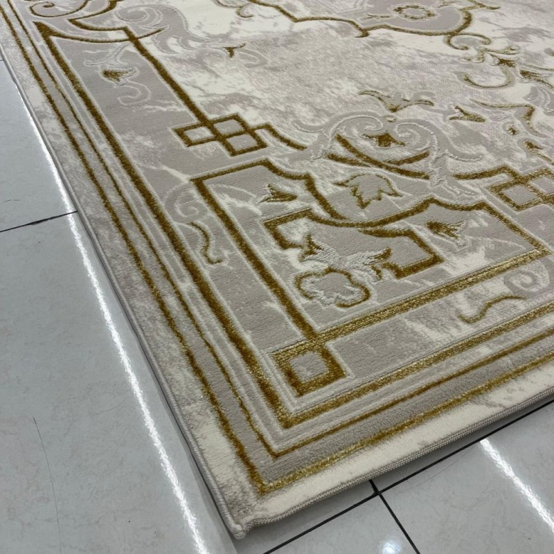 سجاد تركي خزامى 9851A ذهبي مقاس 300*400 - سجاد تركي كلاسيك