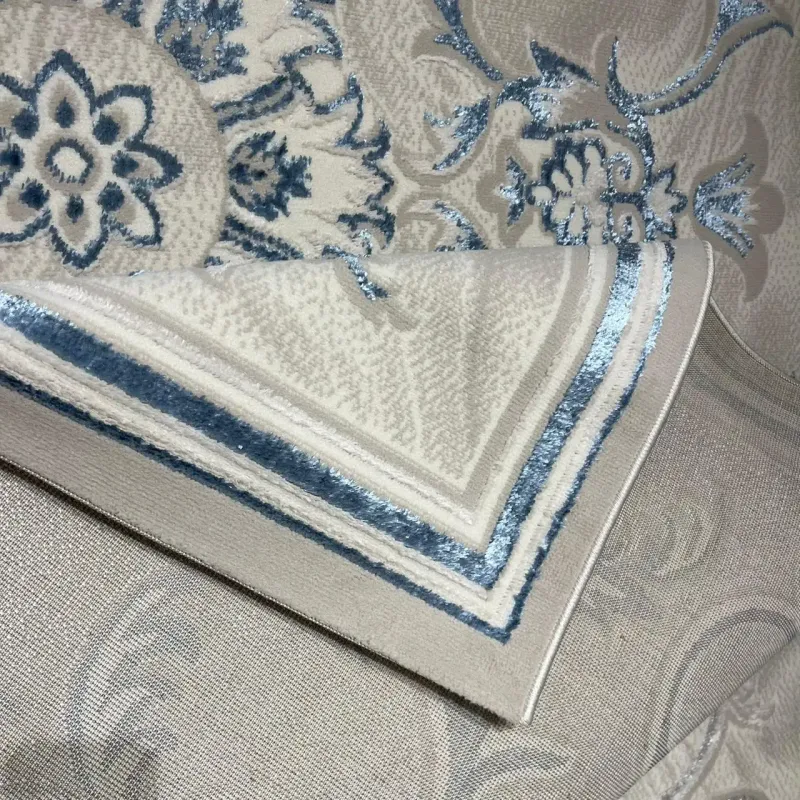 سجاد تركي خزامى 9854A سماوي مقاس 50*80 - سجاد فرنسي شرقي