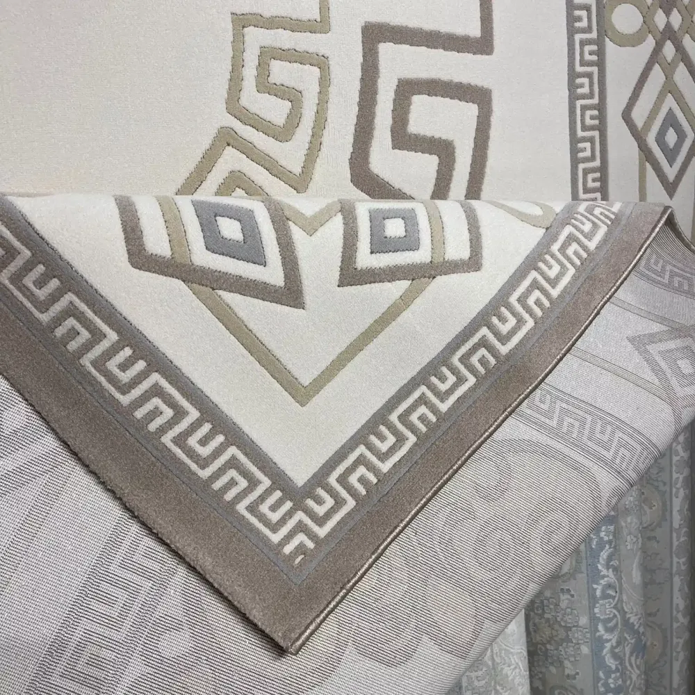 سجاد تركي مودرن العشراء 9660A بيج غامق مقاس 50*80