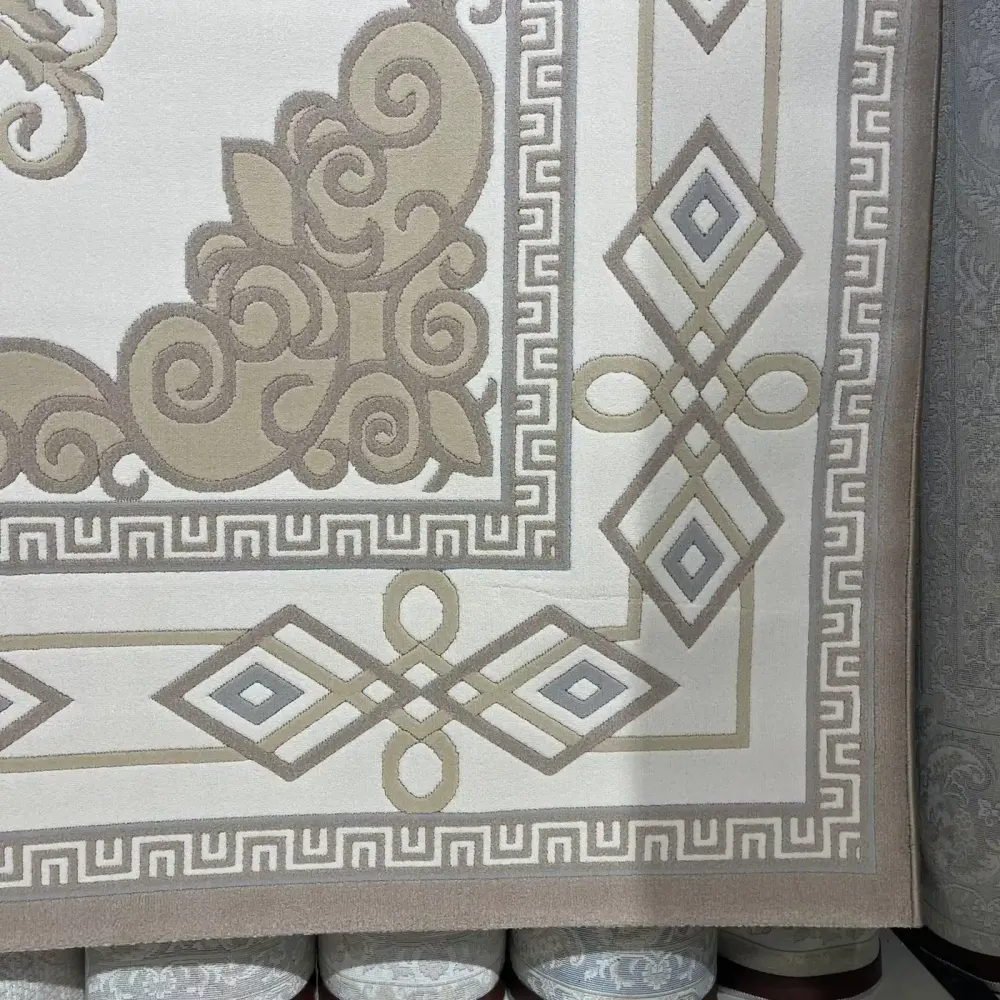 سجاد تركي مودرن العشراء 9660A بيج غامق مقاس 50*80