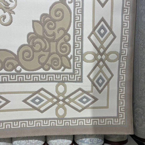 سجاد تركي مودرن العشراء 9660A بيج غامق مقاس 200*300