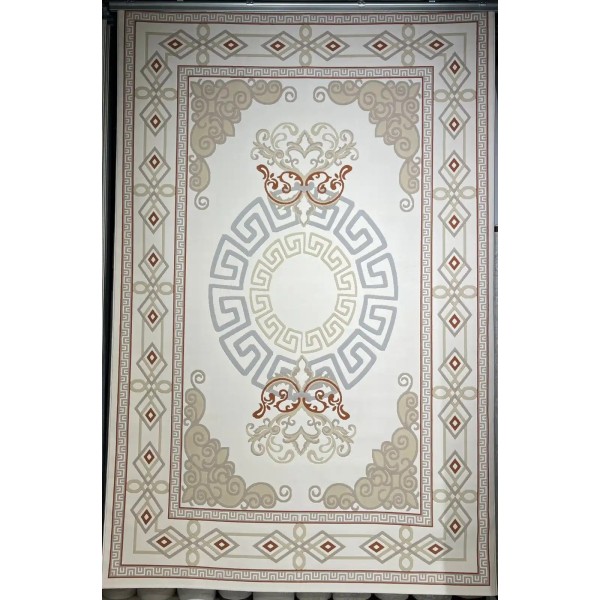 سجاد تركي مودرن العشراء 9660A بيج فاتح مقاس 50*80