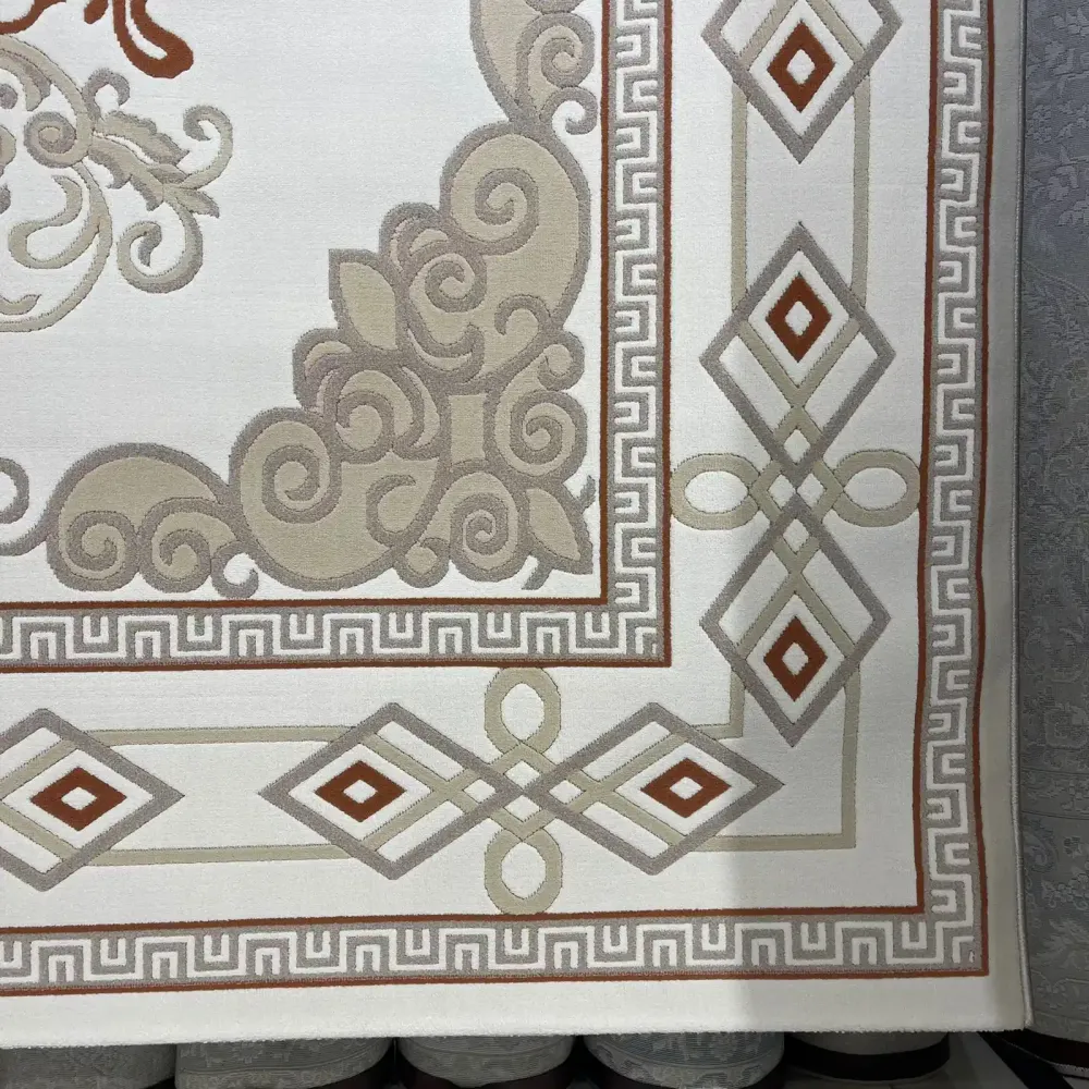 سجاد تركي مودرن العشراء 9660A بيج فاتح مقاس 50*80