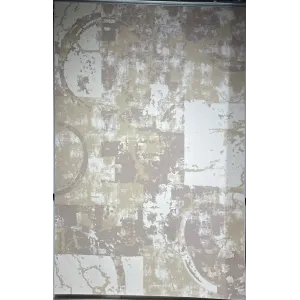 سجاد تركي مودرن العشراء 9661A بيج غامق مقاس 100*300