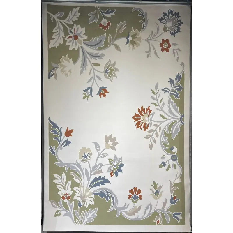 سجاد تركي القصور 9966A باخضر مقاس 50*80 - سجاد فرنسي شرقي