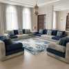 سجاد بانوراما تركي 0L312C سماوي غامق ابيض مقاس 100*300