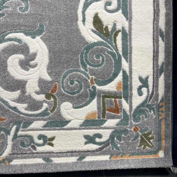 سجاد بانوراما تركي 0L312C ابيض رصاصي مقاس 250*350