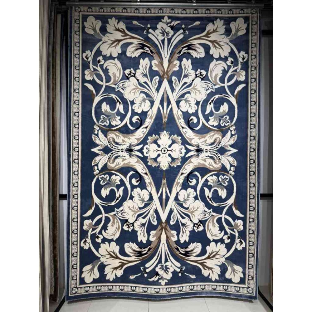 سجاد تركي ياسمين نقش فرنسي 9050A سماوي مقاس 80*150