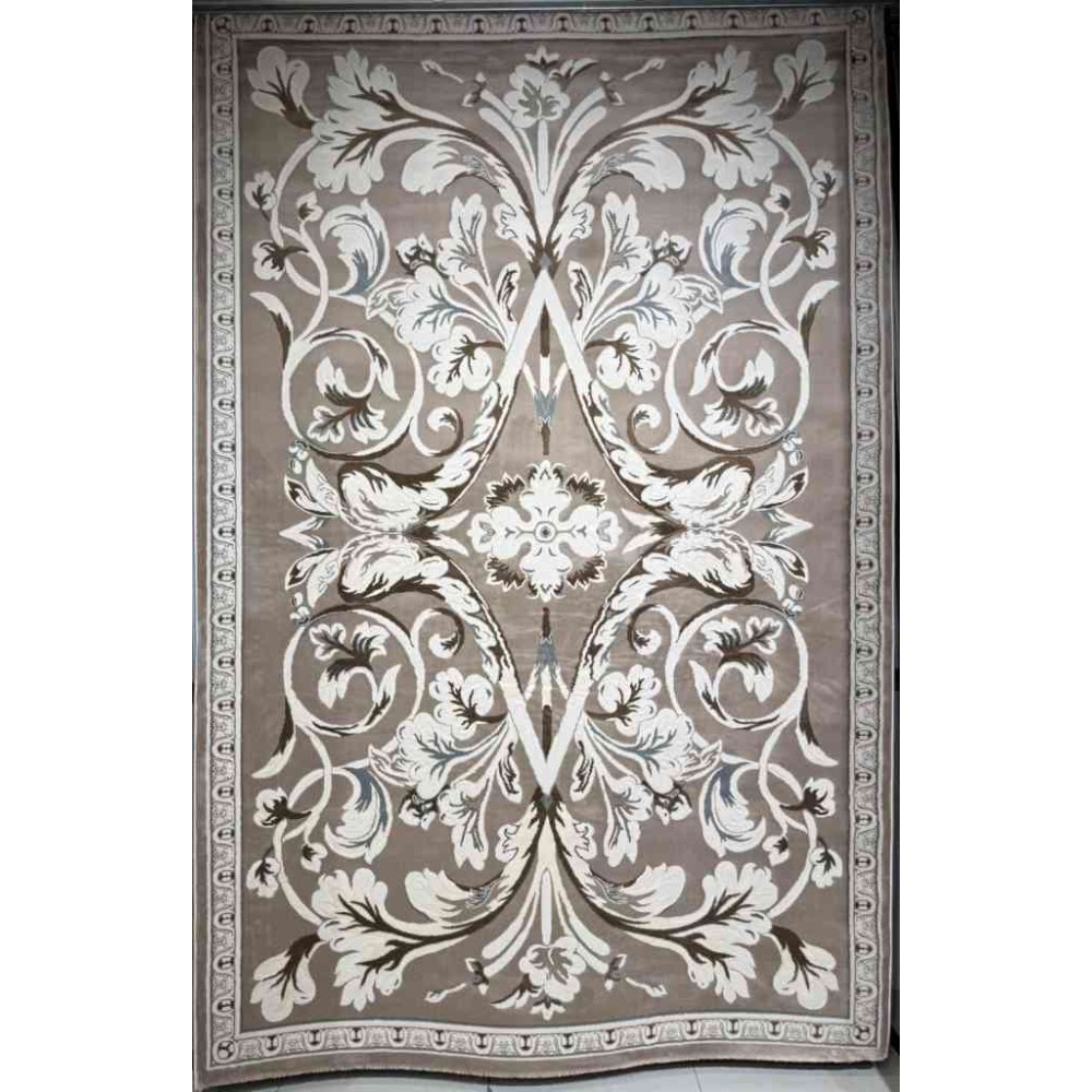 سجاد تركي ياسمين نقش فرنسي 9050A بيج غامق مقاس 80*150