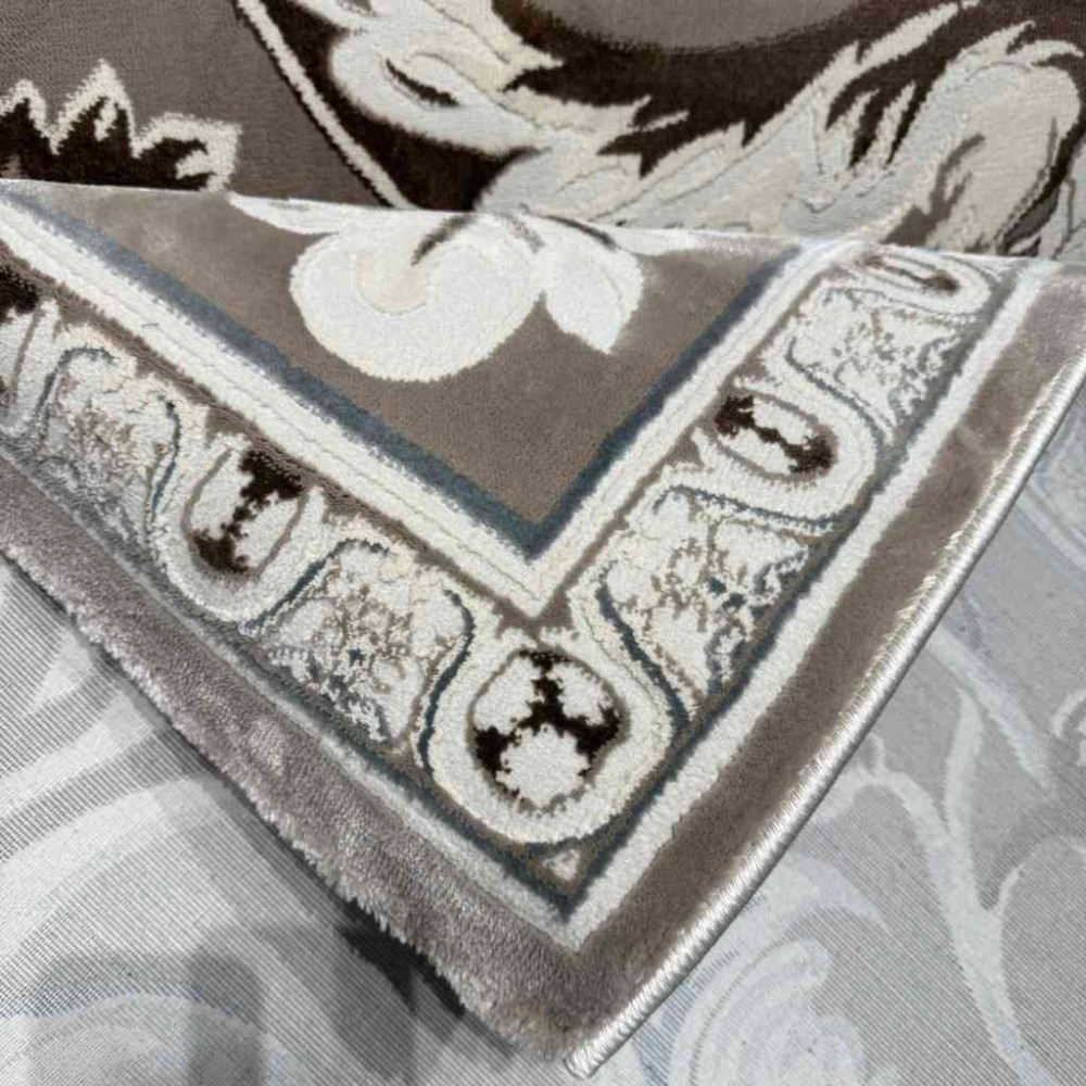 سجاد تركي ياسمين نقش فرنسي 9050A بيج غامق مقاس 80*150