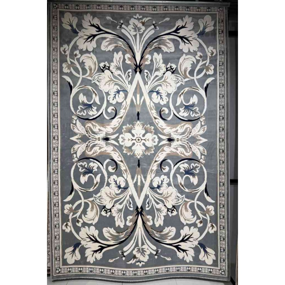 سجاد تركي ياسمين نقش فرنسي 9050A رصاصي مقاس 400*500