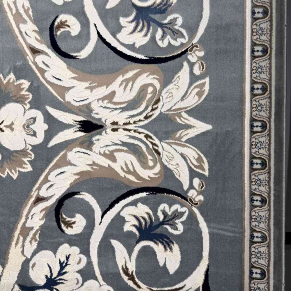 سجاد تركي ياسمين نقش فرنسي 9050A رصاصي مقاس 400*500