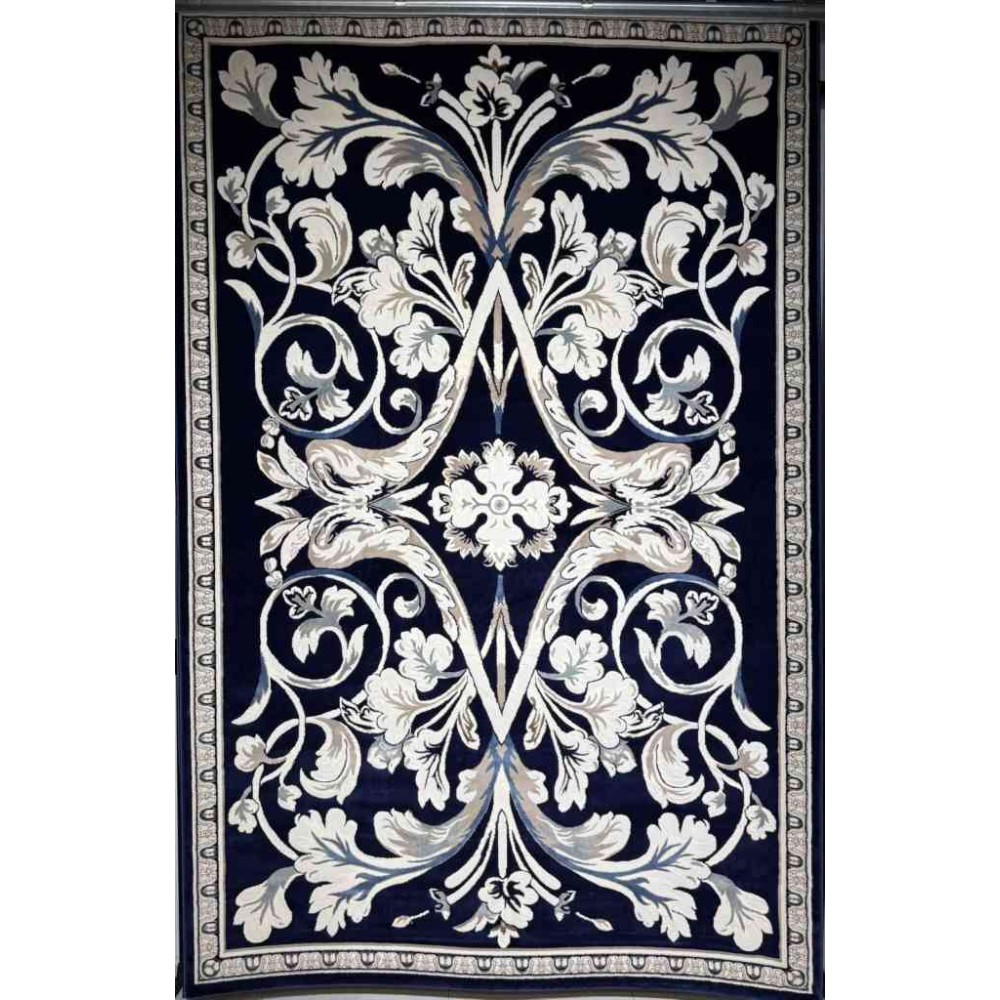 سجاد تركي ياسمين نقش فرنسي 9050A كحلي مقاس 80*150