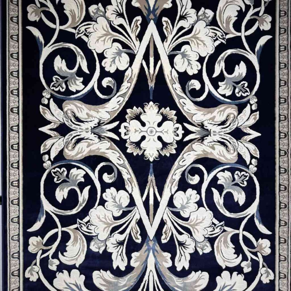 سجاد تركي ياسمين نقش فرنسي 9050A كحلي مقاس 80*150