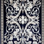 سجاد تركي ياسمين نقش فرنسي 9050A كحلي مقاس 250*350