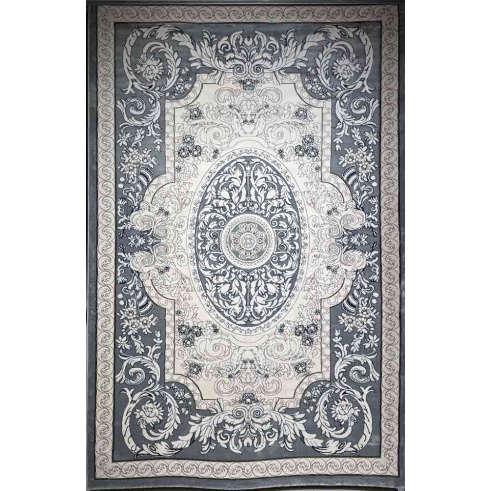 سجاد تركي ياسمين نقش فرنسي 9051A رصاصي مقاس 200*300