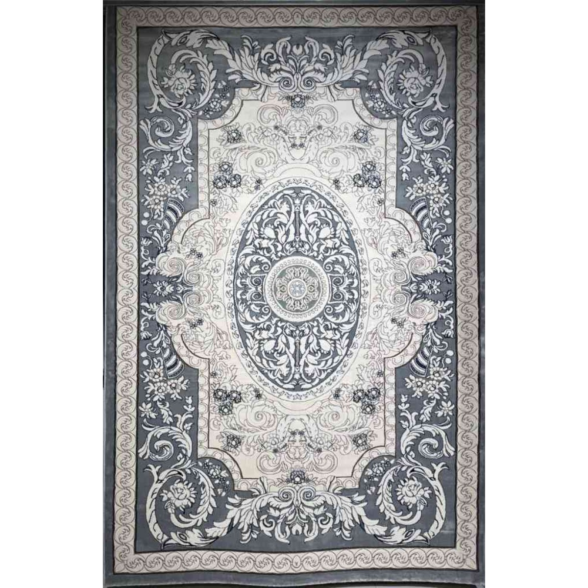 سجاد تركي ياسمين نقش فرنسي 9051A رصاصي مقاس 250*350