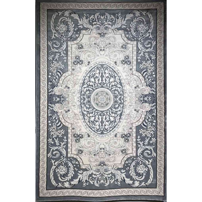 سجاد تركي ياسمين نقش فرنسي 9051A رصاصي مقاس 200*300