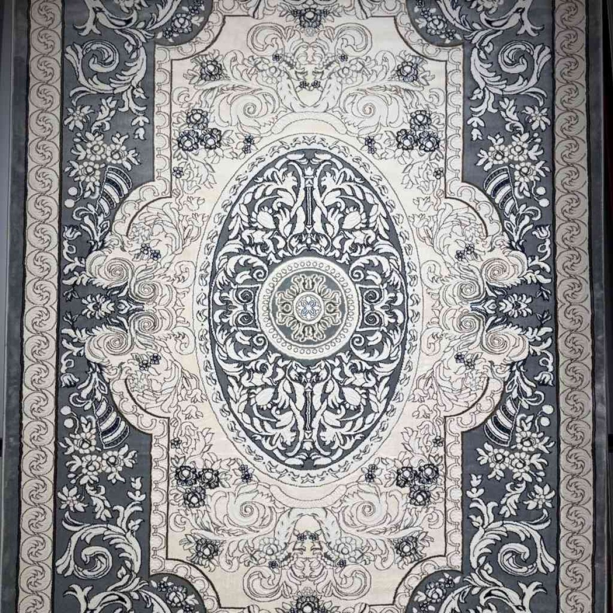 سجاد تركي ياسمين نقش فرنسي 9051A رصاصي مقاس 250*350