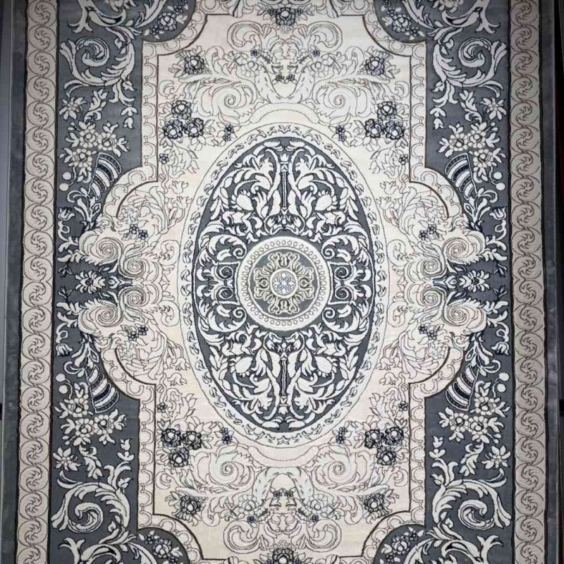 سجاد تركي ياسمين نقش فرنسي 9051A رصاصي مقاس 200*300