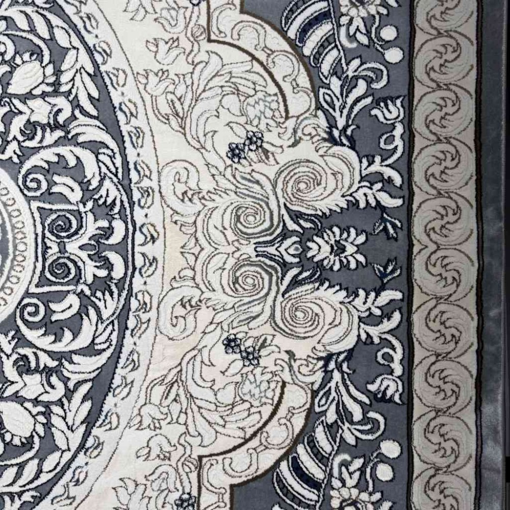 سجاد تركي ياسمين نقش فرنسي 9051A رصاصي مقاس 200*300