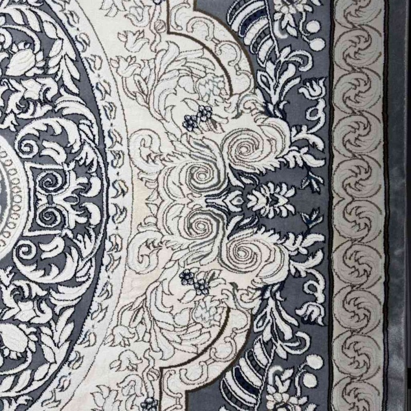 سجاد تركي ياسمين نقش فرنسي 9051A رصاصي مقاس 200*300