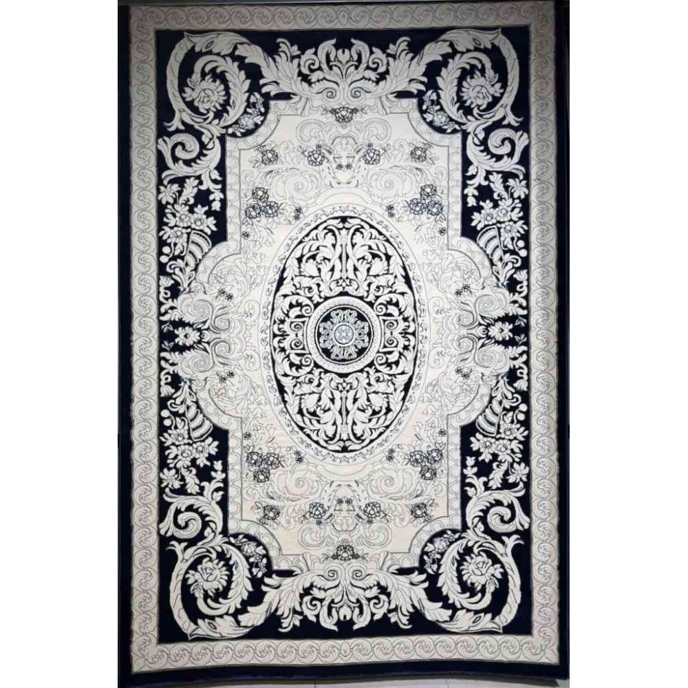 سجاد تركي ياسمين نقش فرنسي 9051A كحلي مقاس 80*150