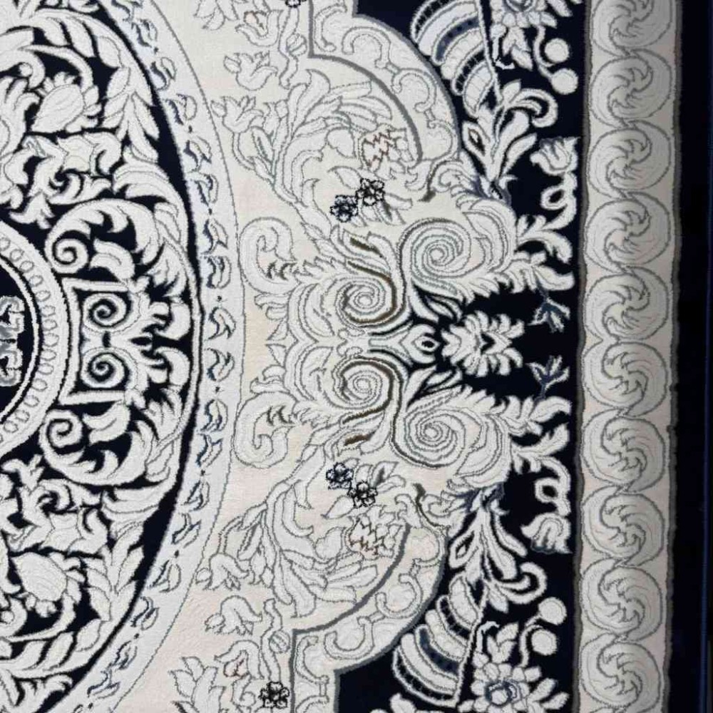 سجاد تركي ياسمين نقش فرنسي 9051A كحلي مقاس 80*150