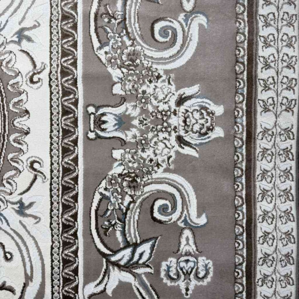 سجاد تركي ياسمين نقش فرنسي 9052A بيج غامق مقاس 80*150