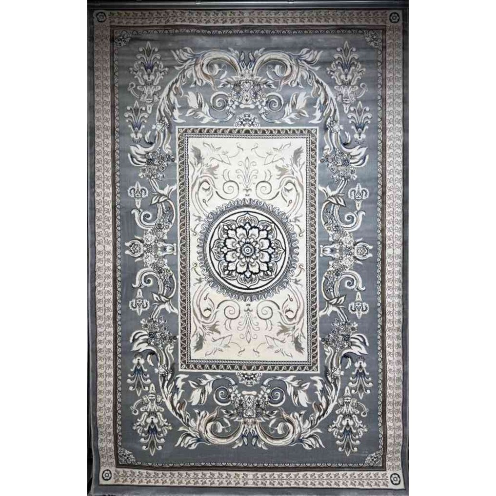 سجاد تركي ياسمين نقش فرنسي 9052A رصاصي مقاس 400*500