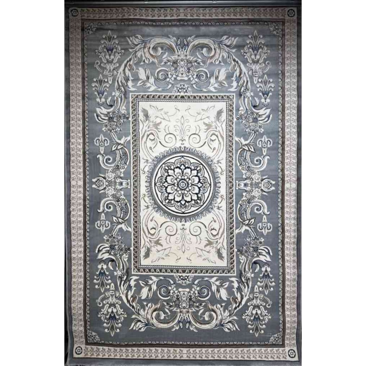 سجاد تركي ياسمين نقش فرنسي 9052A رصاصي مقاس 150*220