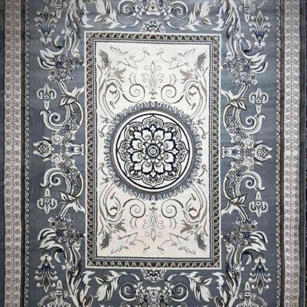 سجاد تركي ياسمين نقش فرنسي 9052A رصاصي مقاس 400*500