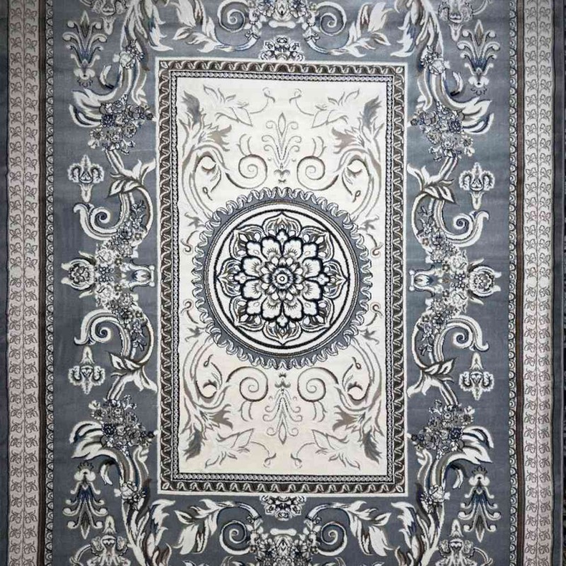 سجاد تركي ياسمين نقش فرنسي 9052A رصاصي مقاس 400*500