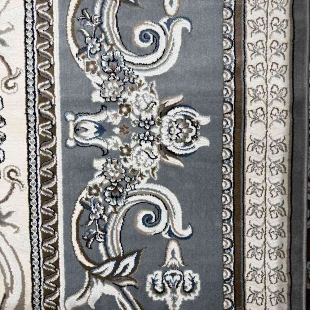 سجاد تركي ياسمين نقش فرنسي 9052A رصاصي مقاس 400*500