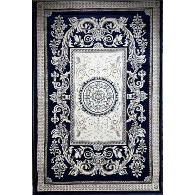 سجاد تركي ياسمين نقش فرنسي 9052A كحلي مقاس 250*350