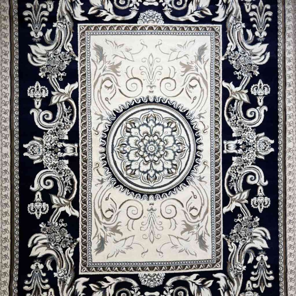 سجاد تركي ياسمين نقش فرنسي 9052A كحلي مقاس 250*350